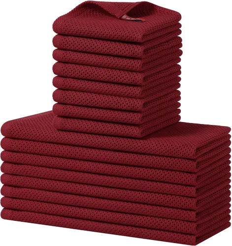 Vista 40 de Homaxy Juego de toallas y paños de cocina 100% algodón, 30 x 30 centímetros y 33 x 71 centímetros, juego de 8 toallas de cocina ultra suaves