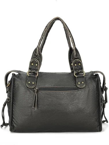 Vista 3 de Bolso de mano y bolso de mano para mujer, de piel sintética, con cremallera, bandolera