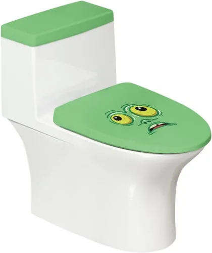 Vista 9 de Juego de decoración de baño de 2 piezas con diseño de muñeco de nieve de Navidad, cubierta de tanque para asiento de inodoro