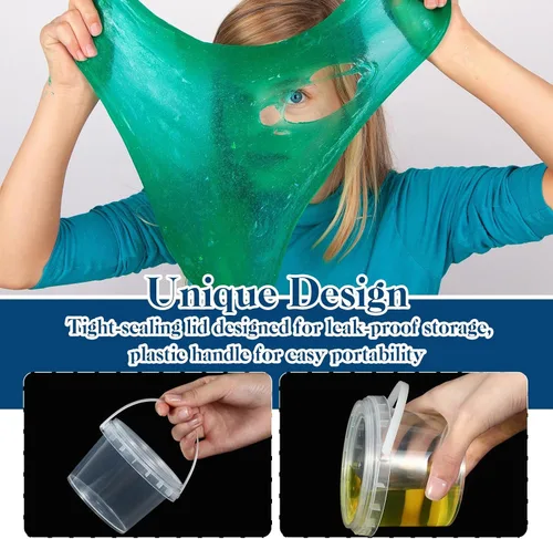 Vista 5 de Maxcheck 100 piezas de recipientes transparentes a granel con tapas y asas, recipientes de almacenamiento transparentes de plástico, mini estuche