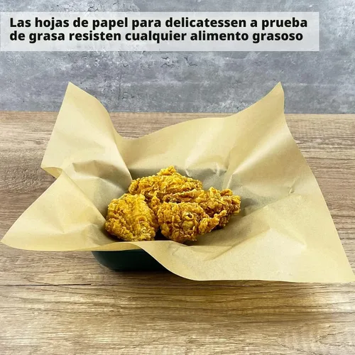 Vista 3 de CAMKYDE Hojas de Papel Deli 30cm X 30cm 100UN, Papel para Envolver Sándwiches Resistente a la Grasa
