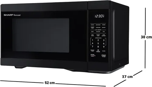 Vista 8 de Horno de microondas SHARP para mostrador con bandeja giratoria extraíble de 12.4", 1000 vatios, 1.1 pies cúbicos, color negro