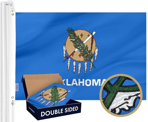 Vista 19 de G128 Bandera del Estado de Alabama 3 x 5 pies Serie Double ToughWeave de doble cara con costura de 210D de poliéster Rayas cosidas