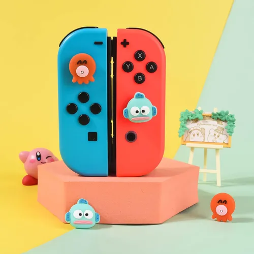 Vista 5 de DLseego Octopus & Fish Man - 4 tapas de agarre para el pulgar regular SwitchSwitch LiteSwitch OLED Joy Con Joystick de silicona suave, lindo