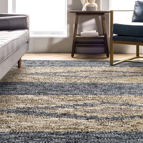 Vista 4 de nuLOOM Farren Alfombra de piel de diamante tejida a mano, 9x12, gris