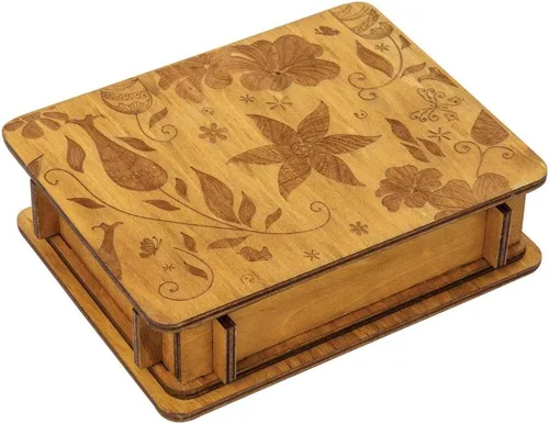 Vista 7 de Bits and Pieces - Caja Botánica Brainteaser, caja de regalo de rompecabezas de madera, compartimiento secreto, juego para el cerebro
