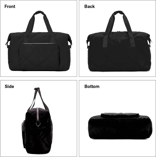 Vista 3 de Bolsa deportiva de gimnasio para mujeres y hombres, bolsa de lona ligera de mano para viajes, deportes, gimnasio, yoga, resistente al agua