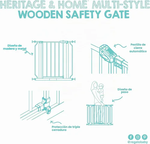 Vista 8 de Regalo Safety - Puerta de madera extra ancha de 39 pulgadas, montaje a Negro/Madera de cerezo