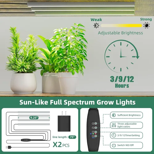 Vista 7 de Simple Trending - Soporte de metal alto de 4 niveles con luz de crecimiento, estante de escalera resistente para plantas de interior, soporte