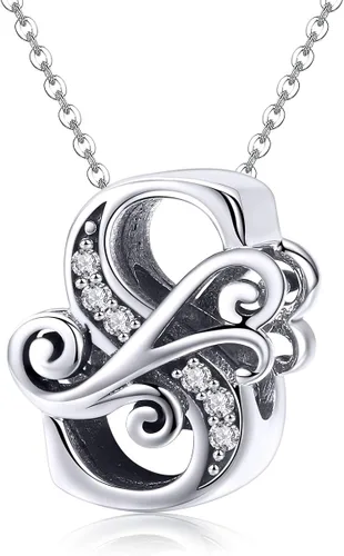 Vista 5 de Plata de ley 925 maciza con piedras cúbicas, opciones de regalo completas AZ alfabeto encantador, letras abalorios para pulseras europeas Pandora