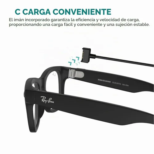 Vista 5 de TUSITA Cable de carga compatible con lentes inteligentes Ray-Ban Stories - 1M