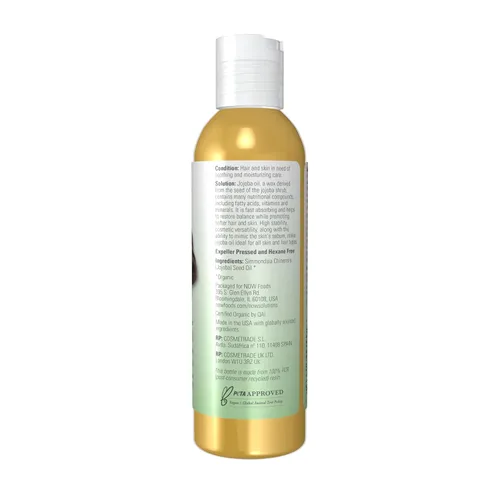 Vista 2 de Aceite de jojoba orgánico NOW, 4 oz