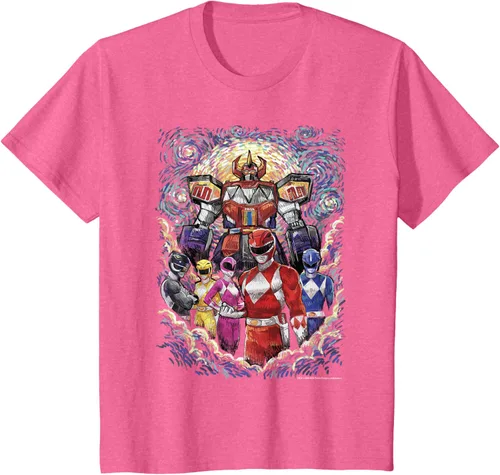 Vista 9 de Power Rangers Mighty Morphin' Megazord Starry Night Poster Camiseta