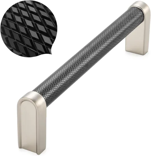 Vista 38 de Koofizo - Paquete de 10 tiradores de gabinete estriados para armario, manija negra para muebles (1.1 pulgadas/28 mm), herrajes sólidos K22