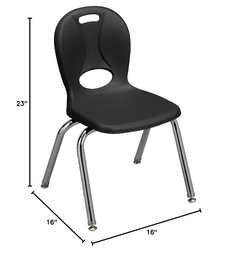 Vista 3 de Learniture Structure Series - Sillas escolares apilables con asientos contorneados, sillas apilables de plástico de alta resistencia, 14 pulgadas