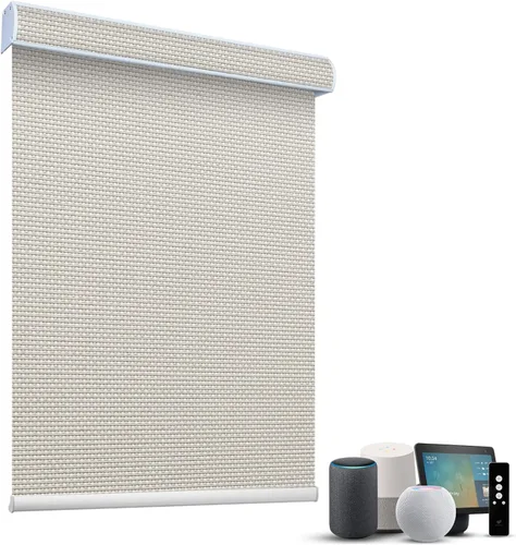 Vista 22 de SmartWings Persianas Motorizadas con Sombras para Ventana Control Remoto Funciona con Thread Apple Homekit Z-Wave Alexa 100% Blackout de Doble Cara