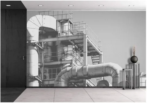 Vista 11 de wall26 - Interior de fábrica con máquinas - Mural de pared extraíble Papel pintado autoadhesivo grande - 66x96 pulgadas