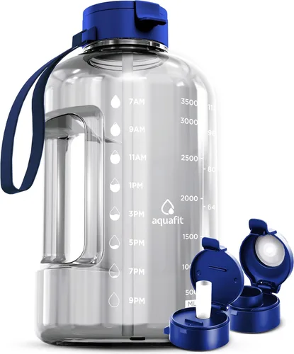 Vista 13 de AQUAFIT 1 Gallon Water Bottle with Time Marker Aguamarina