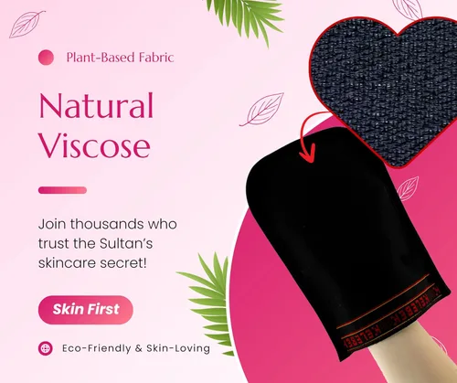 Vista 3 de Kelebek - Juego de 2 guantes exfoliantes prémium Guantes de baño de limpieza profunda para mujeres y hombres Hammam Keesa turco natural