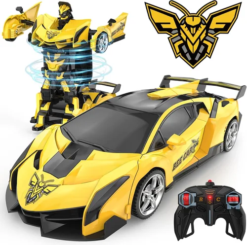 Vista 10 de BLUEJAY - Coches de control remoto transformables para niños de 3 a 12, 2.4 GHz Robot transformador a escala 1:18, deformación con un solo botón