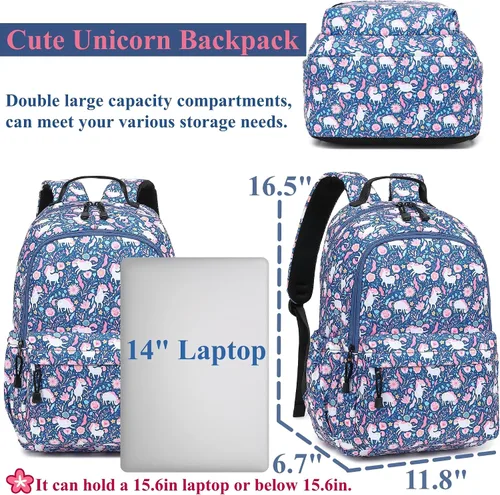 Vista 3 de Leaper Mochila kawaii para laptop para niñas y niños, mochila de viaje para niños, mochila escolar linda para la universidad