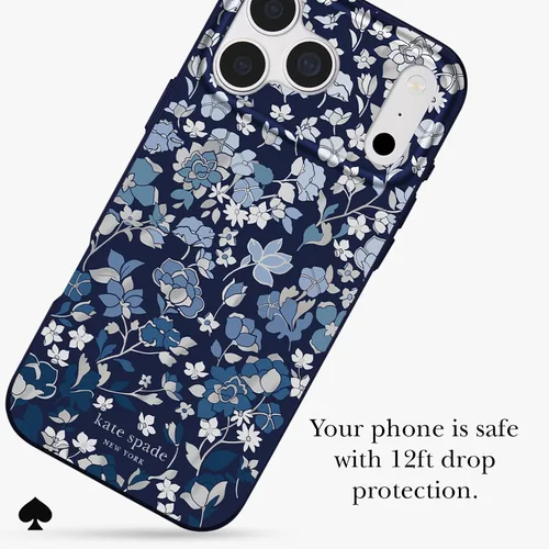 Vista 3 de kate spade new york Funda para iPhone 18 Pro - Flowerbed Navy Macizo de flores azul marino