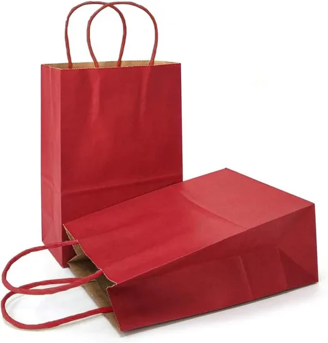 Vista 56 de AZOWA Bolsas de regalo mini de papel kraft con asas (Azul claro, 4x2.4x6, 25 piezas) Blue Color, Kraft Paper, Mini Size, 25 Pieces, Party Bags