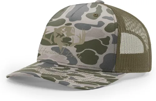 Vista 21 de Heritage Pride Sombrero de camionero de malla bordada para hombre de caza de pato de pesca de ciervos