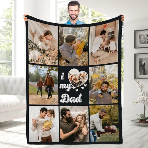 Vista 17 de Manta con fotos personalizada para novio, regalos del día de San Valentín, manta de fotos personalizada, regalos de novio de novia, regalos del día