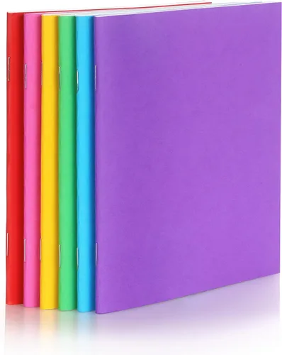 Vista 2 de Tamaki Paquete de 6 libros coloridos en blanco para que los niños escriban, dibujen, lindo cuaderno de bocetos para niños, 6