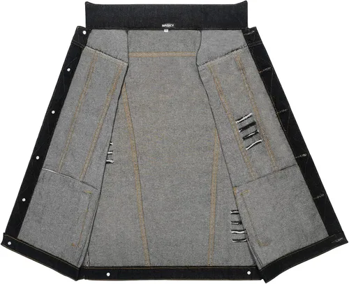 Vista 6 de NASKY Chaleco de mezclilla retro rasgado, sin mangas, chaleco y chaqueta de mezclilla