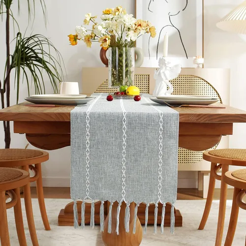 Vista 11 de Chassic - Caminos de mesa estilo granja, rústicos boho de 72 pulgadas de largo para comedor, decoración de mesa para fiestas, vacaciones y bodas, 14