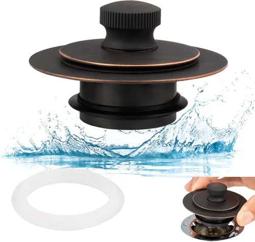 Vista 10 de Artiwell Tapón universal de drenaje de baño y tapa de elevación y giro, tapón de drenaje de bañera, reemplaza la elevación y giro, desagües
