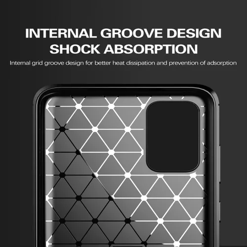 Vista 4 de Funda de teléfono para Galaxy S20 Plus, Samsung S20+ SM-G986U, fibra de carbono a prueba de golpes resistente escudo suave TPU contraportada