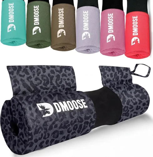 Vista 17 de DMoose Fitness Barbell Pad for Hip Thrust, Squat & Lunges - Non-Slip Thick Foam Cushion for Neck and Back Support with Two Straps - Hip Thrust Pad