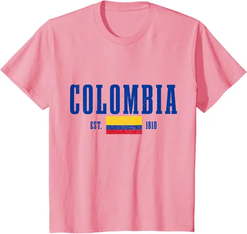 Vista 47 de Colombia Est. 1810 - Camiseta de Colombia Vintage, Negro, S