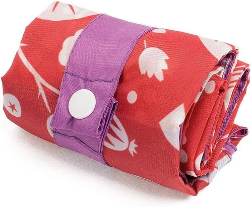 Vista 7 de LOQI Bolsas de compras reutilizables con semillas (juego de 3), campanas de coral, aciano, verde azulado