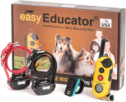 Vista 9 de E-Collar Educator EZ-900 - Collar de entrenamiento para perros con control remoto, color amarillo Alcance de 1/2 milla, 256 niveles, impermeable