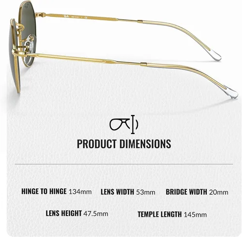Vista 5 de Ray-Ban RB3565 Jack - Gafas de sol de forma cuadrada redonda con kit oficial de gafas