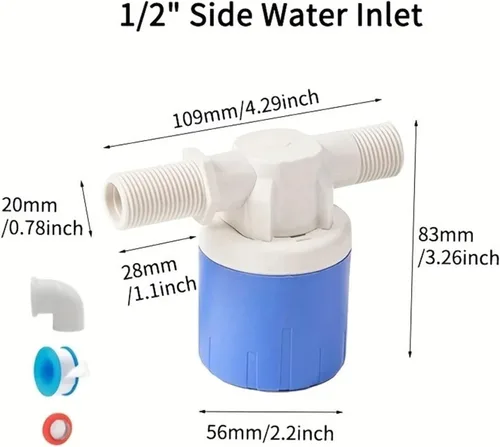 Vista 5 de Válvula de flotador de control de nivel de agua completamente automática, cierre Mini, no requiere electricidad, controlador para tanques y torres 5