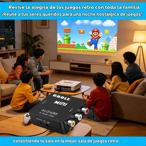 Vista 7 de RCA a HDMI AV a HDMI Convertidor 1080P Mini RCA compuesto CVBS Convertidor RCA / AV a HDMI