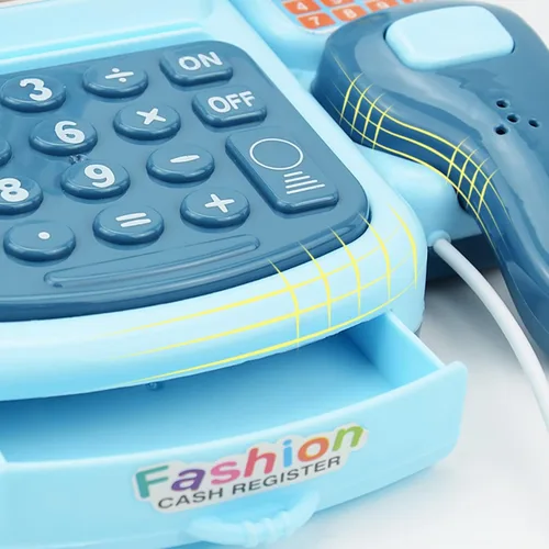 Vista 6 de Caja registradora de juguete para niños, caja registradora interactiva de plástico para padres e hijos, regalo para niños y niñas, color rosa