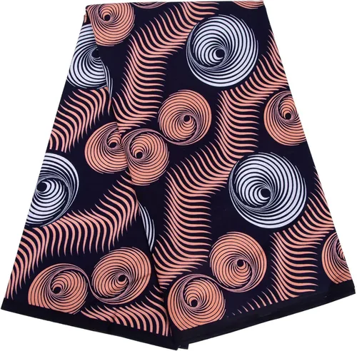 Vista 21 de BintaRealWax Tela africana de 6 yardas 100% algodón Ankara Kente Print Fabric Paño geométrico circular rojo de la impresión de la cera