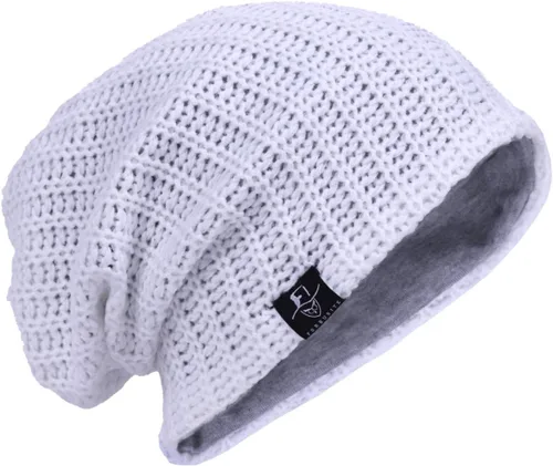 Vista 8 de VECRY Gorro de punto holgado para hombre, diseño de cráneo, largo y holgado, hip-hop, para invierno y verano, B305 B305-negro