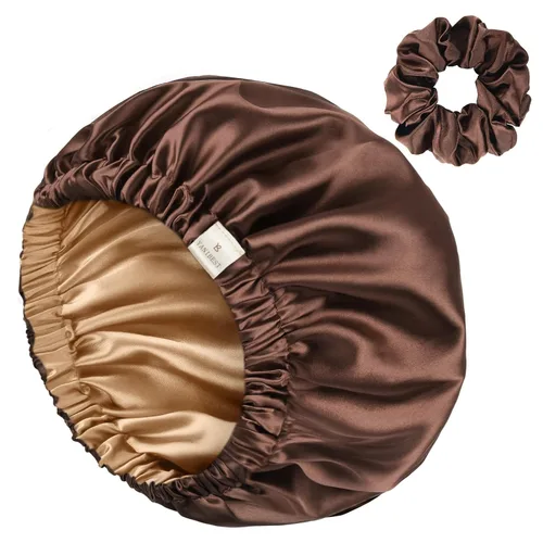 Vista 13 de YANIBEST Gorro de Satén Ajustable de Doble Capa Gorro de Cabello para Dormir, Gorros para Mujeres, Gorros para Cabello Natural Rizado, Gris Ceniza