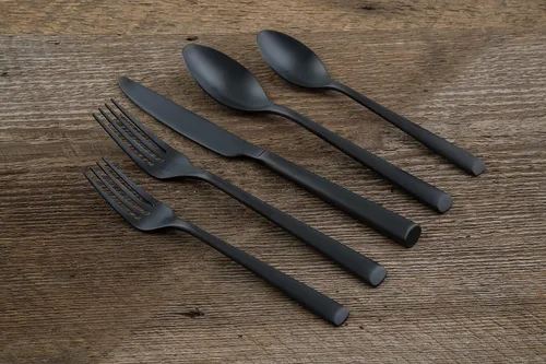 Vista 2 de Cambridge Silversmiths Gilda Black Satin - Juego de cubiertos de 20 piezas, servicio para 4 personas