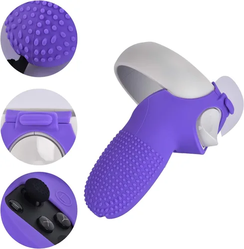 Vista 3 de XIAOGE Accesorios de control para Oculus Quest 2 con combo de cubierta facial accesorio de auriculares VR a prueba de sudor y anticolisión