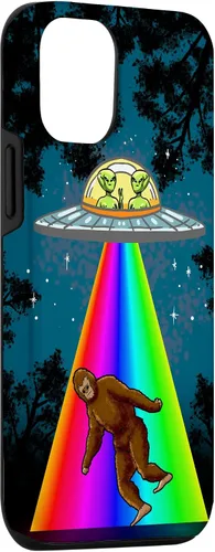 Vista 3 de Funda de regalo para iPhone 14 Alien Bigfoot Sasquatch con diseño de OVNI Galaxy Space Lover