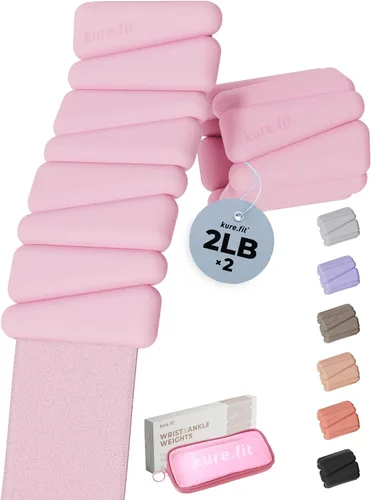 Vista 10 de Peso para Pilates Pesas ajustables para muñeca y tobillo para mujeres Brazaletes con peso 1 libra/ 2 libras cada una (Juego de 2) Juego de 2