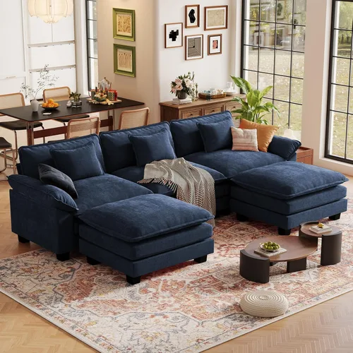 Vista 23 de CDCASA Silla de acento de gran tamaño de 50'' con otomana Asiento extra ancho y profundo estilo sofá nube para sala de estar, dormitorio, rincón